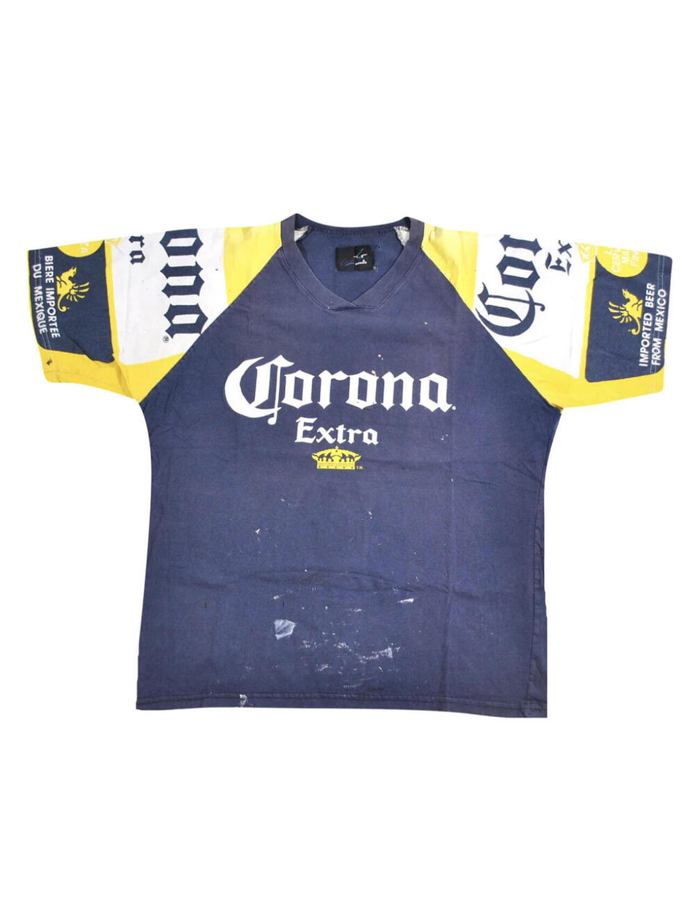 Vintage Corona 90s Beer Blue Yellow Wear Beach Bud Shirt Size Large